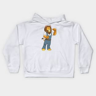 Lion as Handyman Screwdriver Kids Hoodie